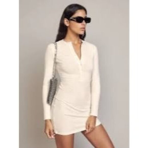 Reformation Dresses & Skirts - Reformation Cream Long-Sleeve Mini Dress